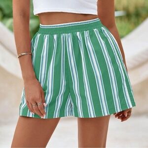 PrettyGarden Green Striped Cotton boxer Style Comfy Lounge Women's Size medium